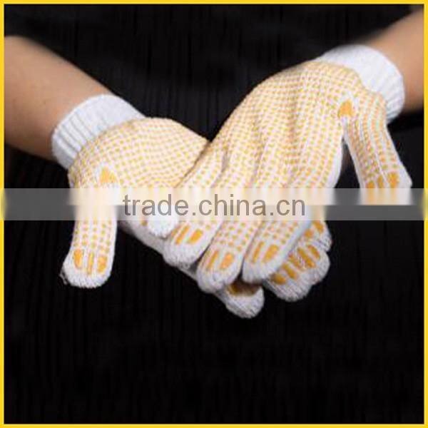 10gauge white industrial PVC dotted cotton hand gloves
