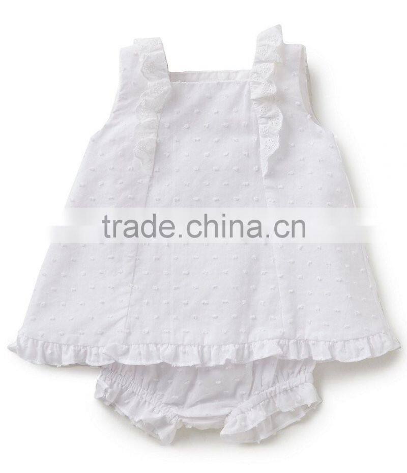 Wholesale boutique swing sleeve fancy tassels baby clothes cotton baby romper clothes set