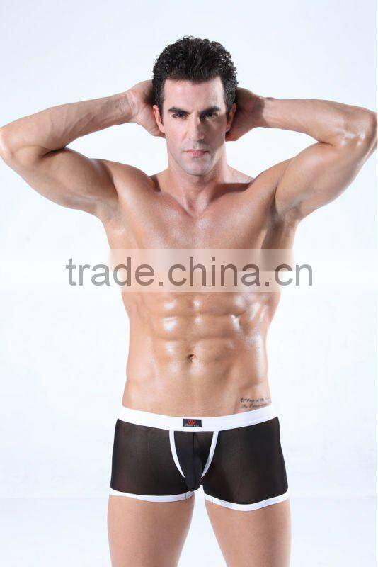 transparent sexy white rubber man underwear boxers