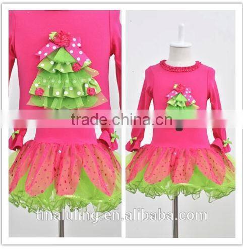 new 2015 girls long sleeve christmas dress fashion kids puffy dress baby long sleeve dress princess dress girls