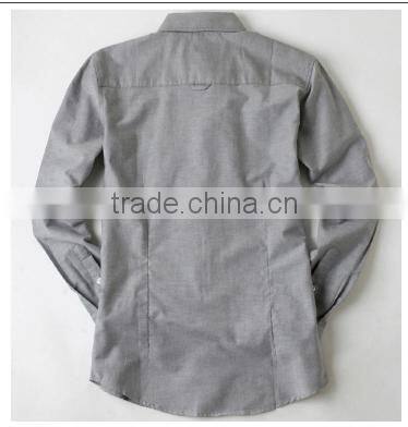 Wholesale Classy Casual Gray Oxford Linen Shirts for Men , S-3XL