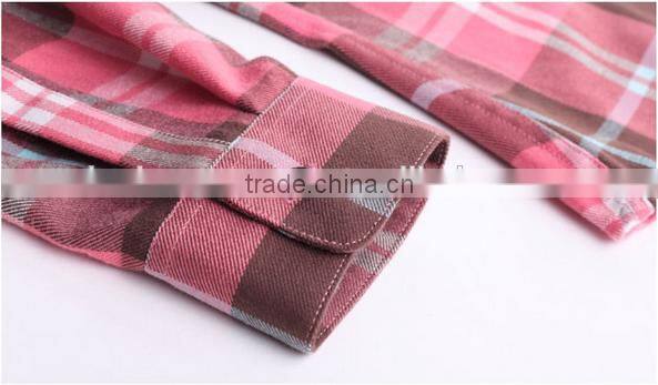 Guangzhou factory wholesale women shirt Scotland plaid shirt blouse