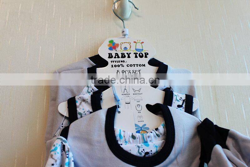 Wholesale Simply Style New Born Winter Clothing Set Winter Printed Knitted 8 Pcs Set For Boys 8TB1-39