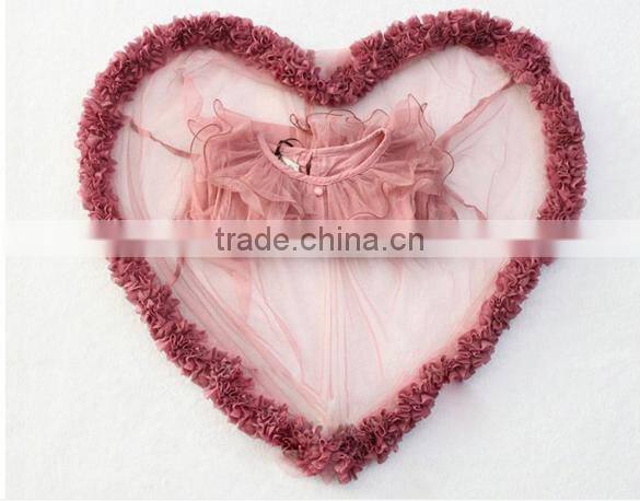 Cute Kids Chiffon Flowers Hem Lace Princess Tutu Birthday Dress for Girl of 7 Years Old SV001997