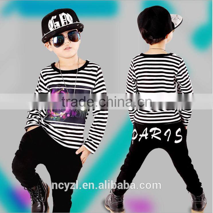 fashion casual 3d printing diamond or words cotton kids hoodies and sports clothes sets
