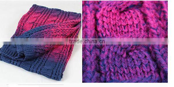 Winter super thick and women fashion 180*40cm color gradual change design women knitting latest scarf