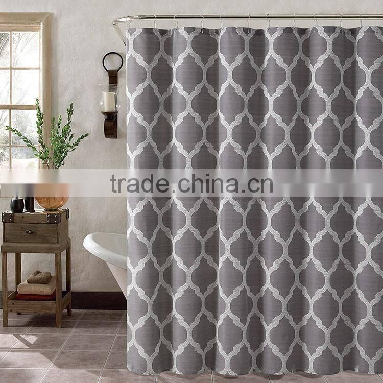 100% Polyester Beautiful Bathroom Shower Curtain Made In China