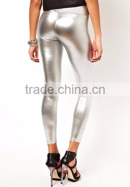 EY0605P High Waist Fashion Ladies Bright Color Leather Leggings