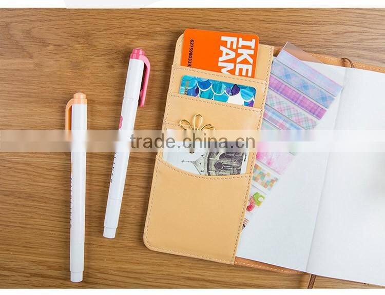 A6 pink PU leather agenda planner with ribbon bookmark /metal clasp /organizers