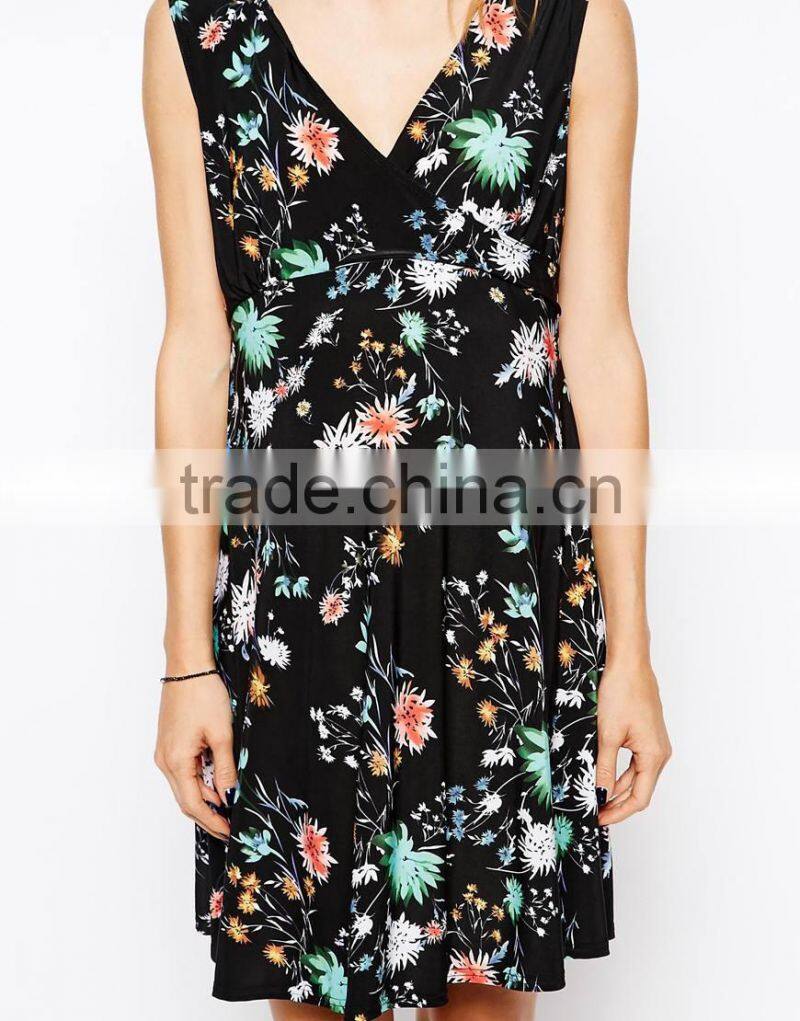 Hot sale flower printing maternity clothing wholesale