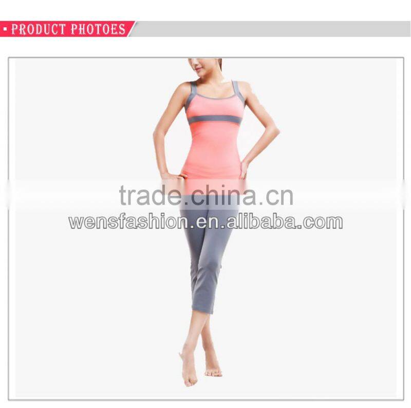 Wholesale Hot Sale Spandex And Polyester Fashion Lycra Yoga Wear/Gym Clothing Set