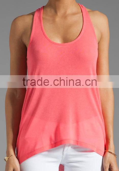 96% rayon 4% spandex jersey pink tanks