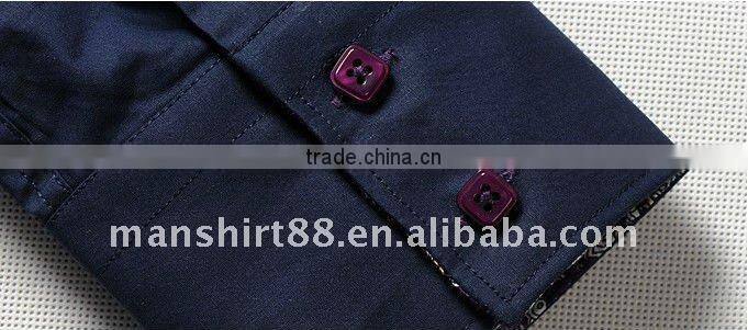 100% cotton contrast color slim fit fashion casual shirts for men