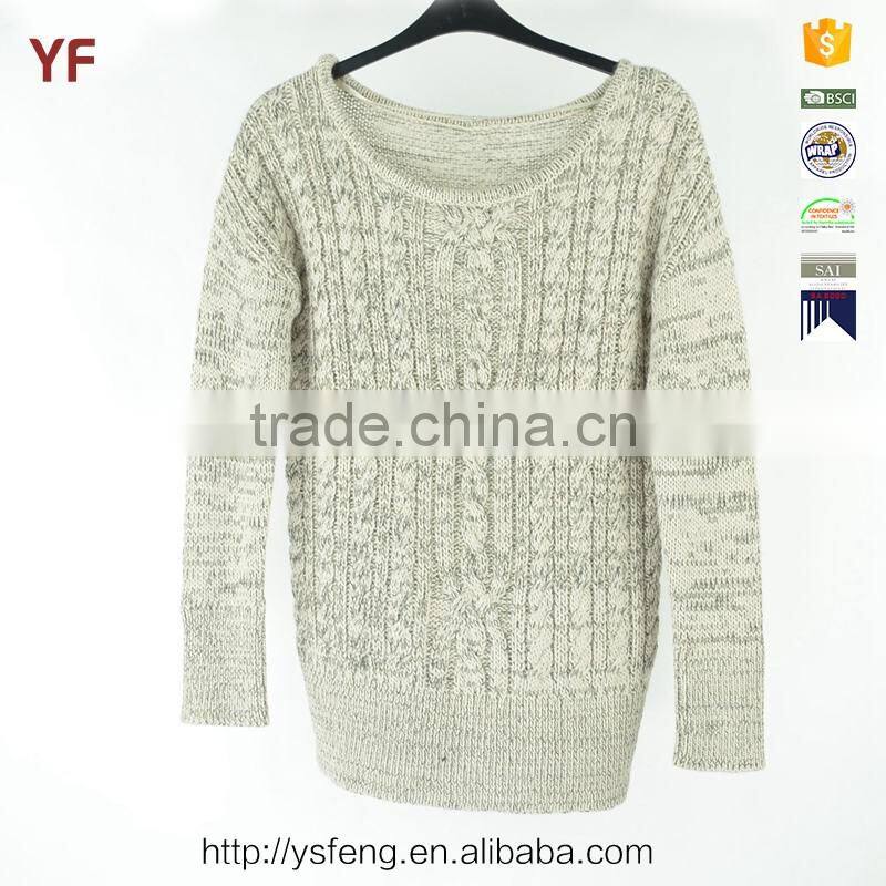 Boat Neck Knitting Pattern 2015 Men's Wool Sweater