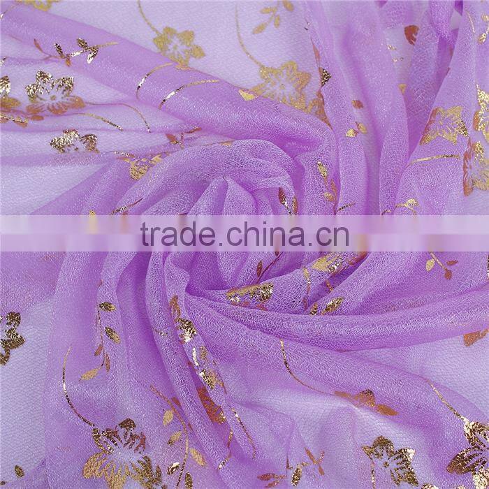 Imitation Silk Scarves & Wraps Rectangle Golden Purple Flower Scarf 2017