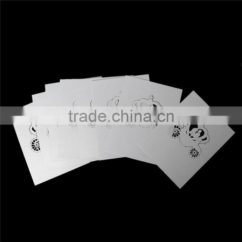 Paper Wedding Party Name Place Cards Crown Hollow White