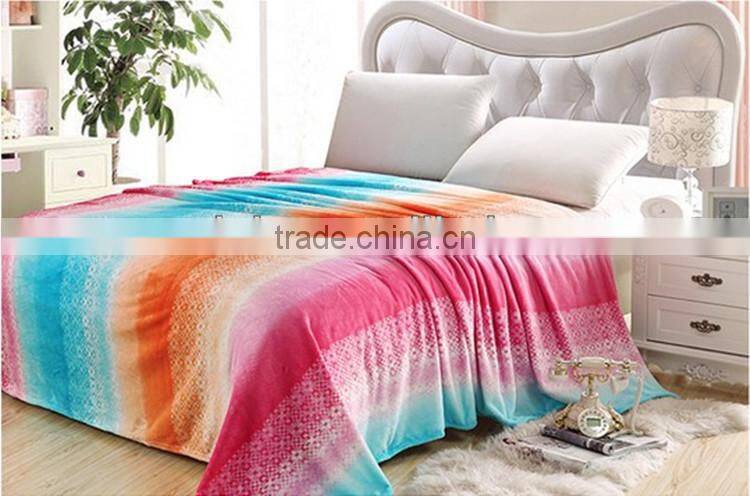 150*200cm Rainbow Printing Coral Fleece Plush Comfortable Blanket/Sofa Blanket
