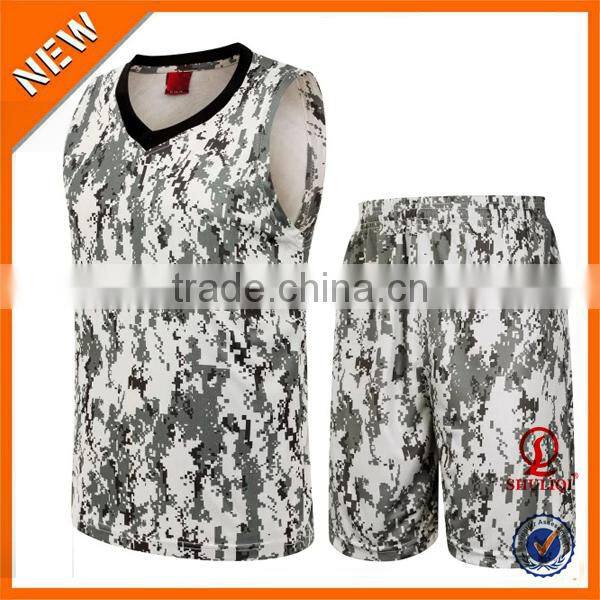 New arrival camo basketball uniform,bule basketball jersey design 2016 H-832
