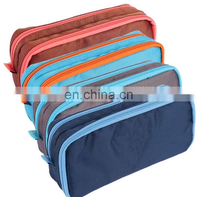 Canvas Durable Teenager Beautiful Double Zipper Pencil Bag