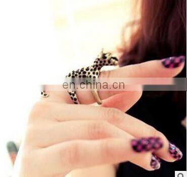 godbead Brand Jewelry Design Rose Gold Plated with Crystals Green Eye Leopard Finger Ring Top quality ring wholesales
