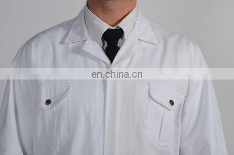 Best Quality Cotton Working Overalls White Men Work Uniforms with One-Piece Set