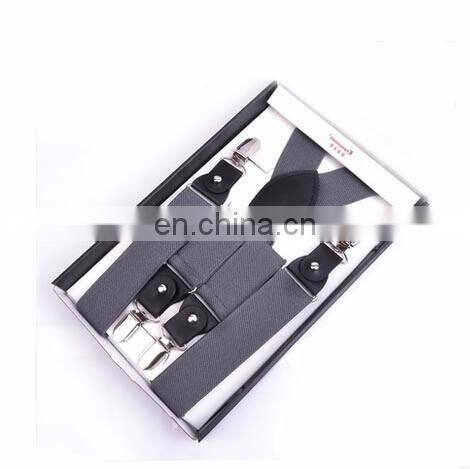 wholesale yiwu high quality 3.5cm Mens elastic X-back adjustable clip-on suspenders