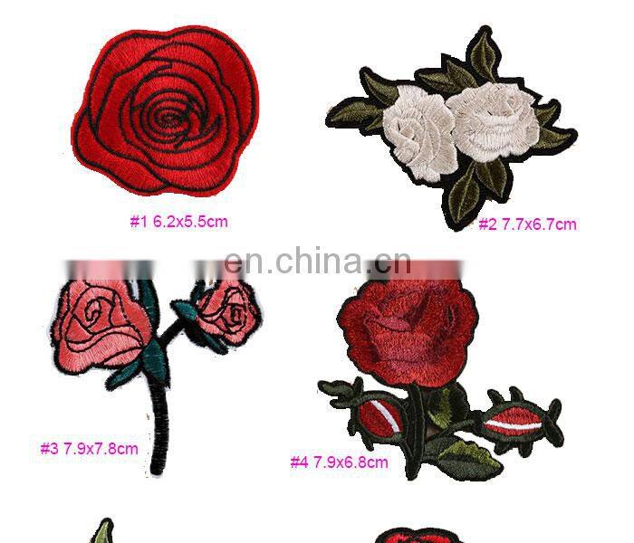 embroidery patch hand rose flower patches embroidery for Women Clothing