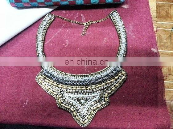 ORANGE SEED BEAD TWISTER NECKLACE 1940's HAUTE COUTURE