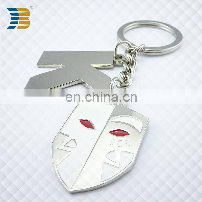 high quality custom metal keychain with letter and badge