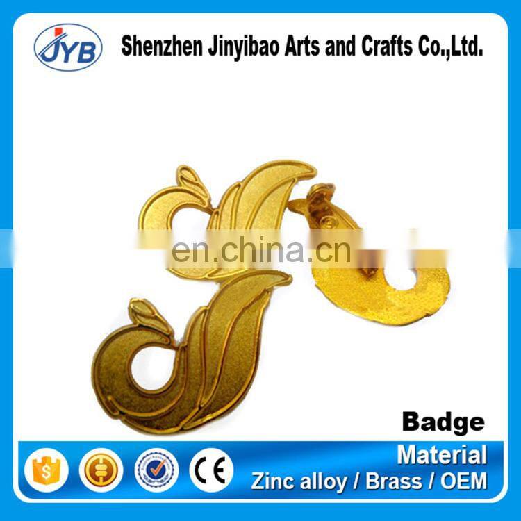 custom high end metal copper 0.6mm name tags bronze plate badge