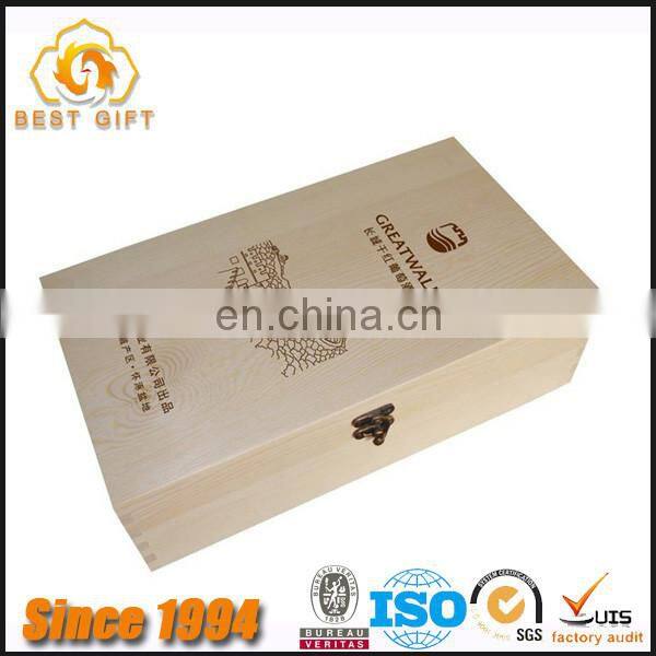TOP SUPPLIER Timber Wood Box for Two Wine Bottles