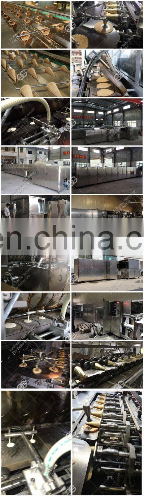 Multifunctional Full Automatic Biscuit Waffle Snow Cones Making Baker Production Line Ice Cone Machine