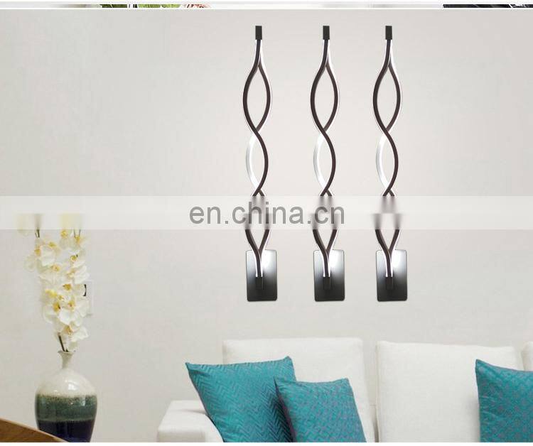 Modern minimalist l creative LED aluminum wave wall lights decorative led wall light for bedroom aisle