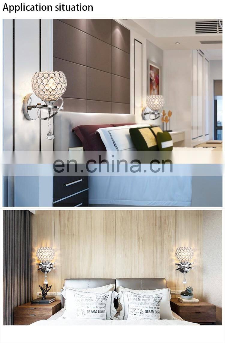 European-style crystal wall lamp bedroom bedside lamp for bedroom bedside lamp hotel living room