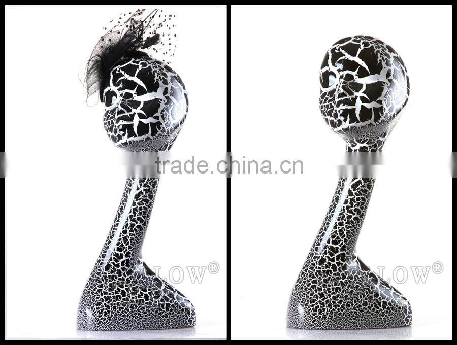 Leopard Print Fashion Egg Head Mannequin,Female plastic Cheap Head Manikin,Dispaly Jewelry/ hat /scarf/wig H1071