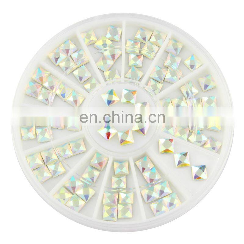 Hot Sales Resin AB Color Nail Rhinestones Square DIY Gems Nail Accessories Decorations
