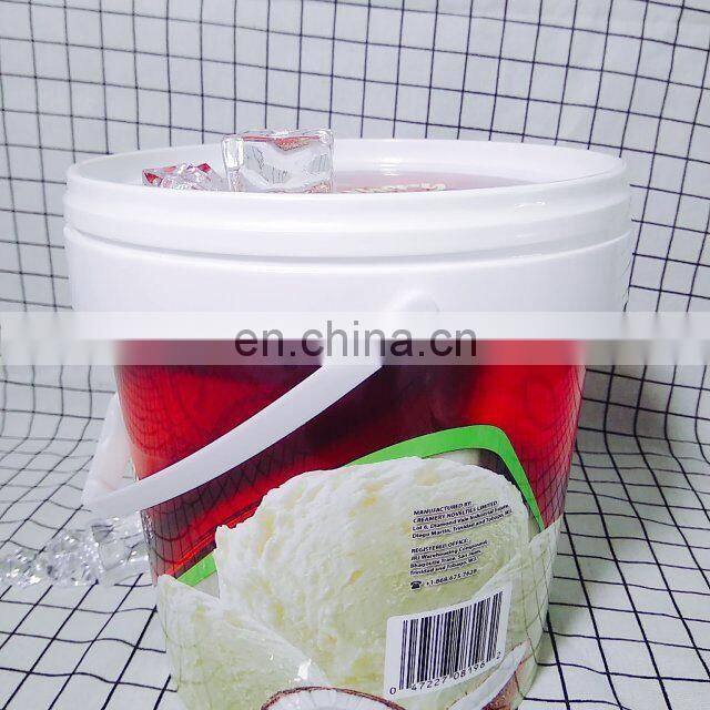 1Gallon PP Food Grade Round Plastic Buckets With Handle And Lids For Ice-cream ,Candy