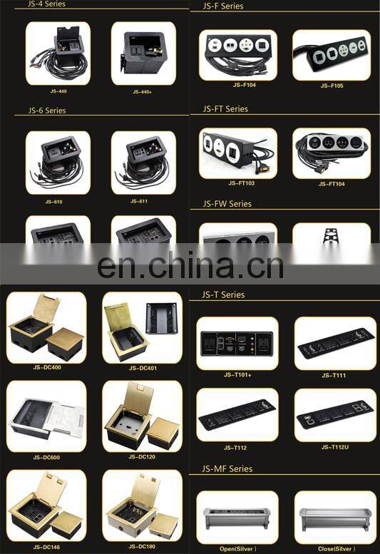 JS-5 Series Aluminum tabletop pop up socket for meeting room, school