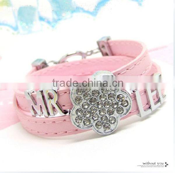 2015 fashion DIY store cherry rhinestone metal craft 8mm slide bead charms