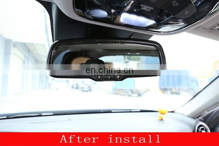 Carbon Fiber Style For Alfa Romeo Giulia Stelvio 2016 2017 2018 ABS Plastic Car Interior Rearview Mirror Frame Trim Accessories