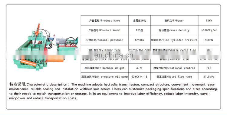Good price Scrap Metal Hydraulic Baler / waste iron copper aluminium  Baling Press For Sale