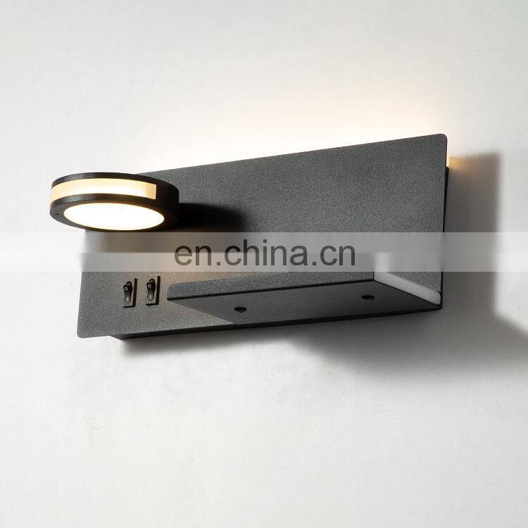 Bedroom Nordic Europe Indoor Mounted Modern Bedside Usb Charger Led Reading Light Wall Lamp With Wireless Charger