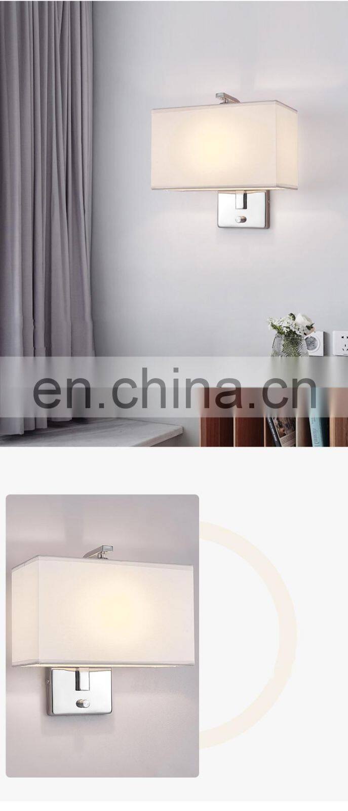 Modern Simplicity Square E27 Indoor Living Room Hotel Bracket Light USB Chargeable Sconces LED Exterior Wall Lamp