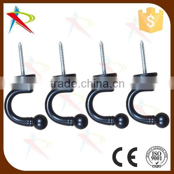 Fancy & Decorative quality magnetic chrome ball end curtain tieback/tassel hooks /drapery hooks