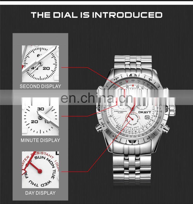 Stainless Steel Back Quartz Movt Wrist Watch Mens Modern Watch