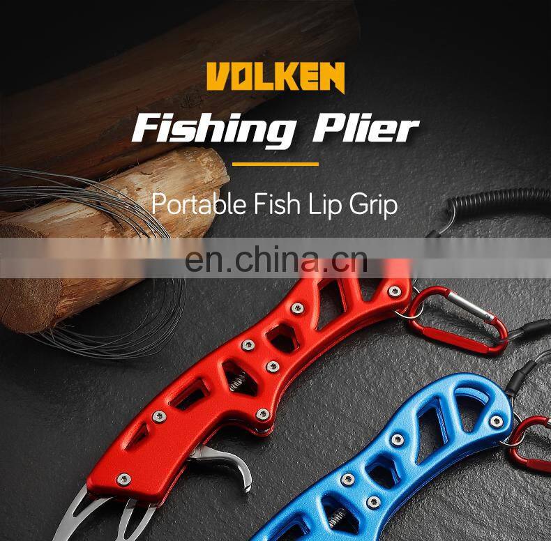 Outdoor Activities Large Fish Catcher Clamp Stainless Steel Fish Control Tool with a Drop Line Portable Fishing Tool
