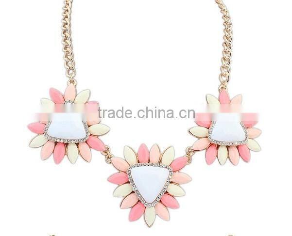 2015 New Colorful Flower Necklaces Jewelry Woman Gift
