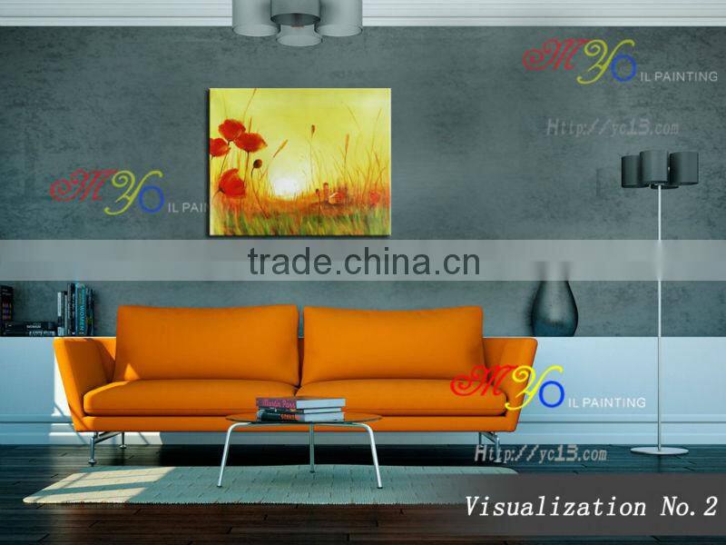 handmade home decor Artwork flower grass oil painting on canvas