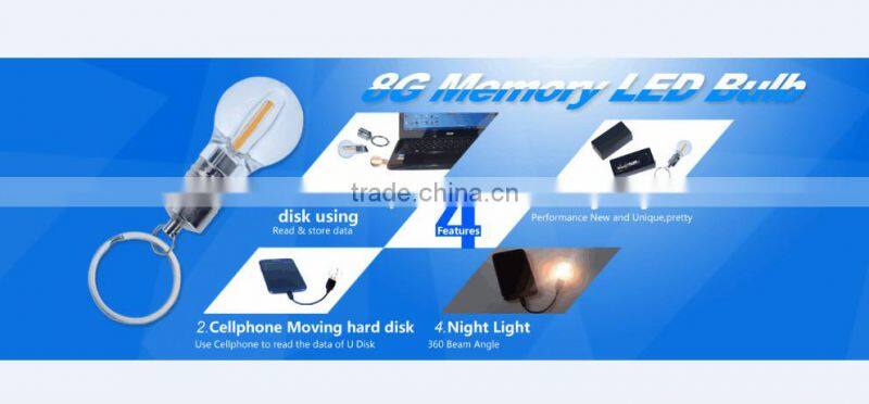 usb cable with led light gift 360degrees .0.5w 5v flip filament with 8GB gigabyte