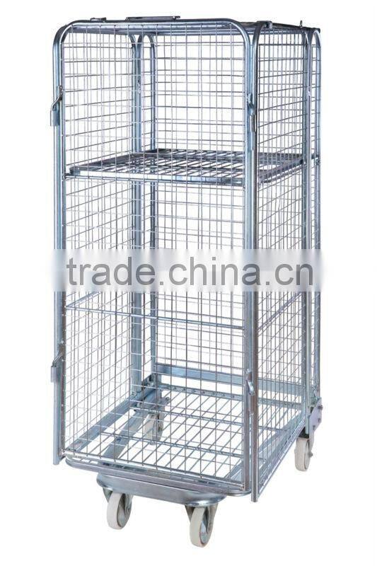 Foldable Metal Security Hotel Housekeeping Maid Cart Trolley